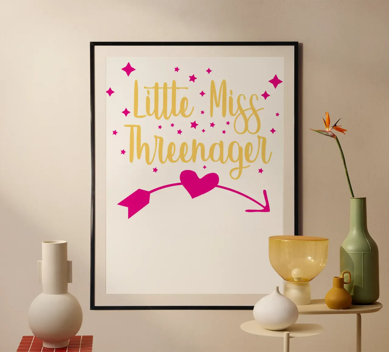 piccola miss threenager compleanno divertente arte design poster con telaio in alluminio da BlogSawoo