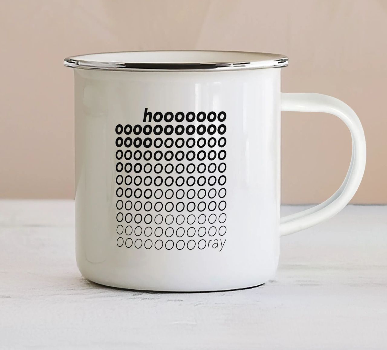 hoooray tazza in smalto da Suuuper Prints