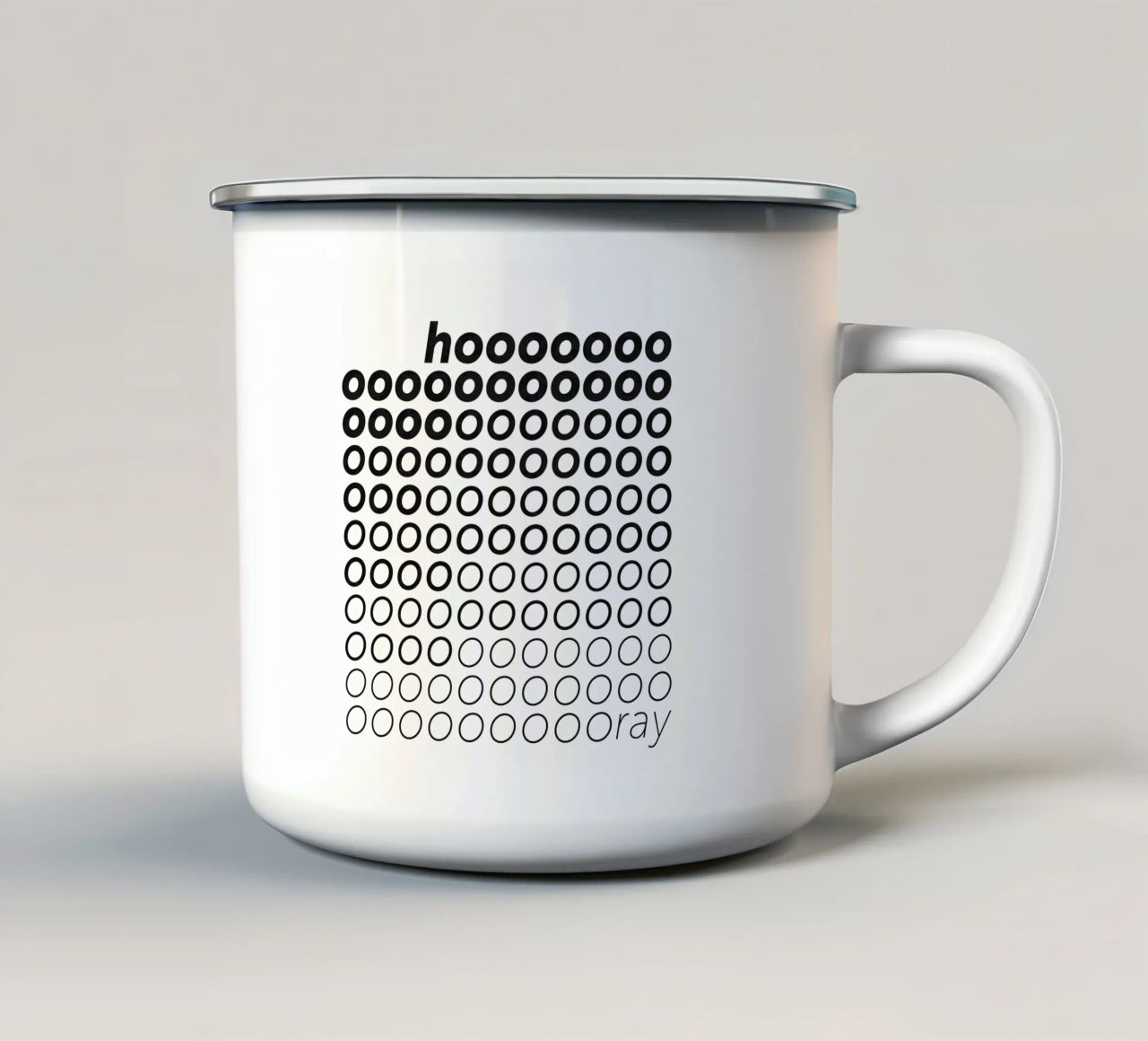 hoooray tazza in smalto da Suuuper Prints
