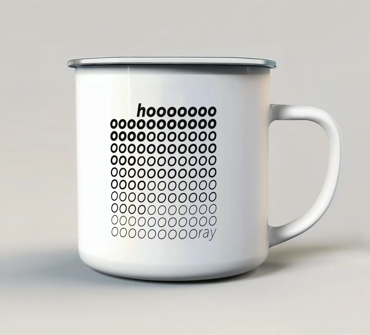 hoooray enamel mug by Suuuper Prints