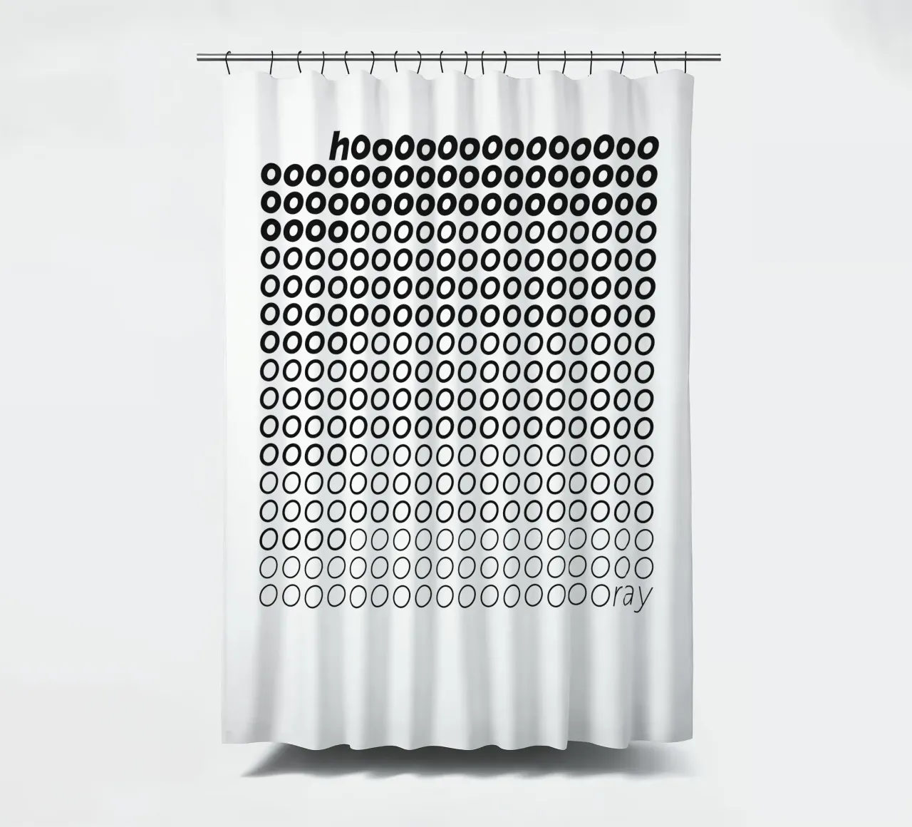 hoooray shower curtain by Suuuper Prints