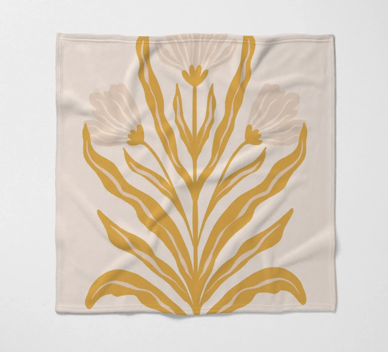 Symmetrical pastel flowers fleece blanket by Wackapacka
