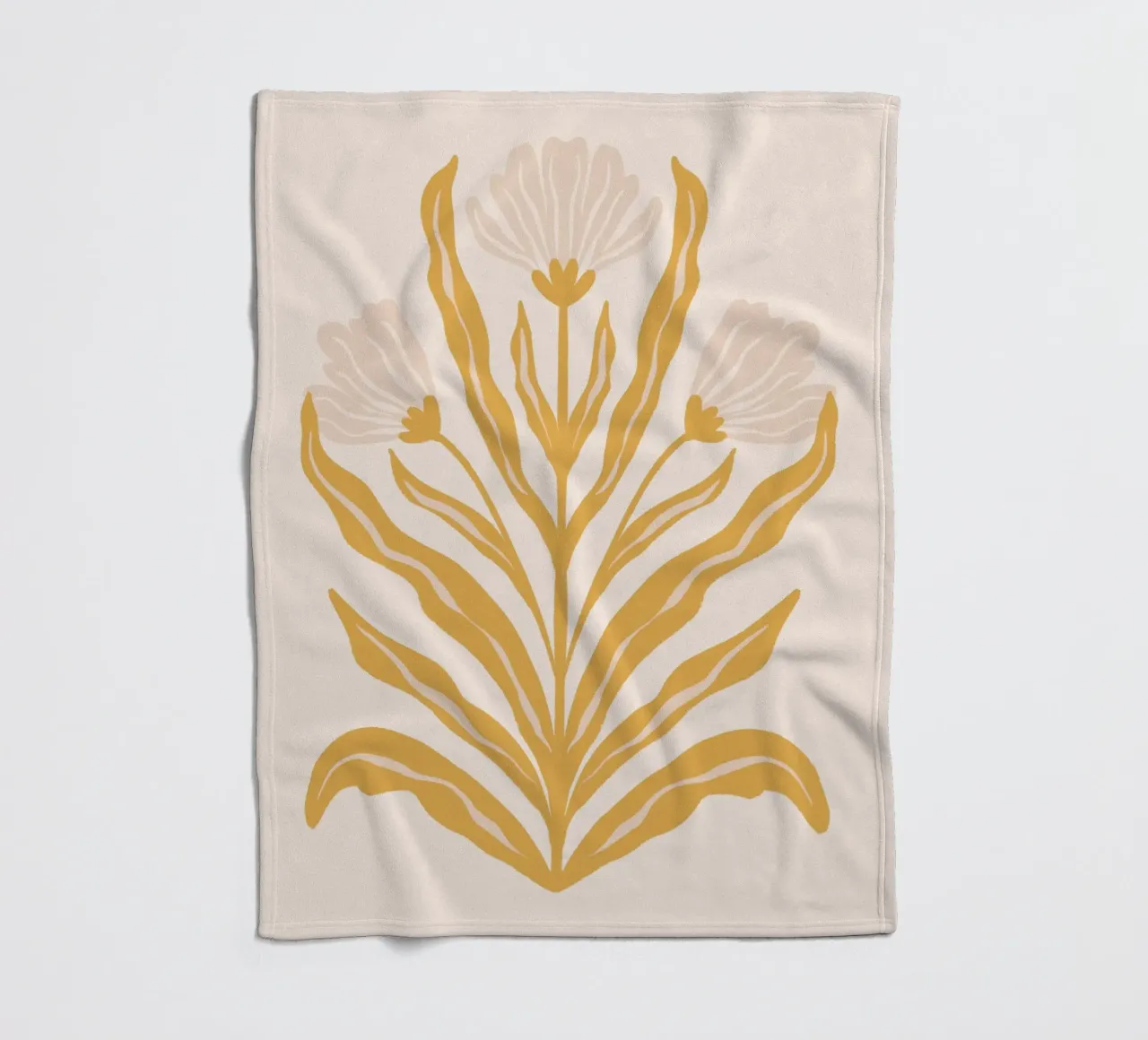 Symmetrical pastel flowers fleece blanket by Wackapacka