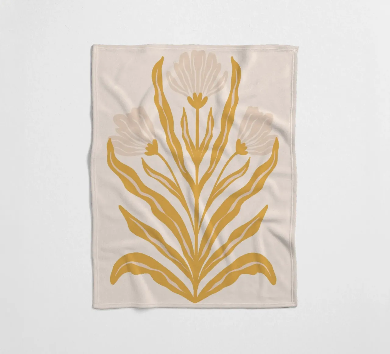 Symmetrical pastel flowers fleece blanket by Wackapacka