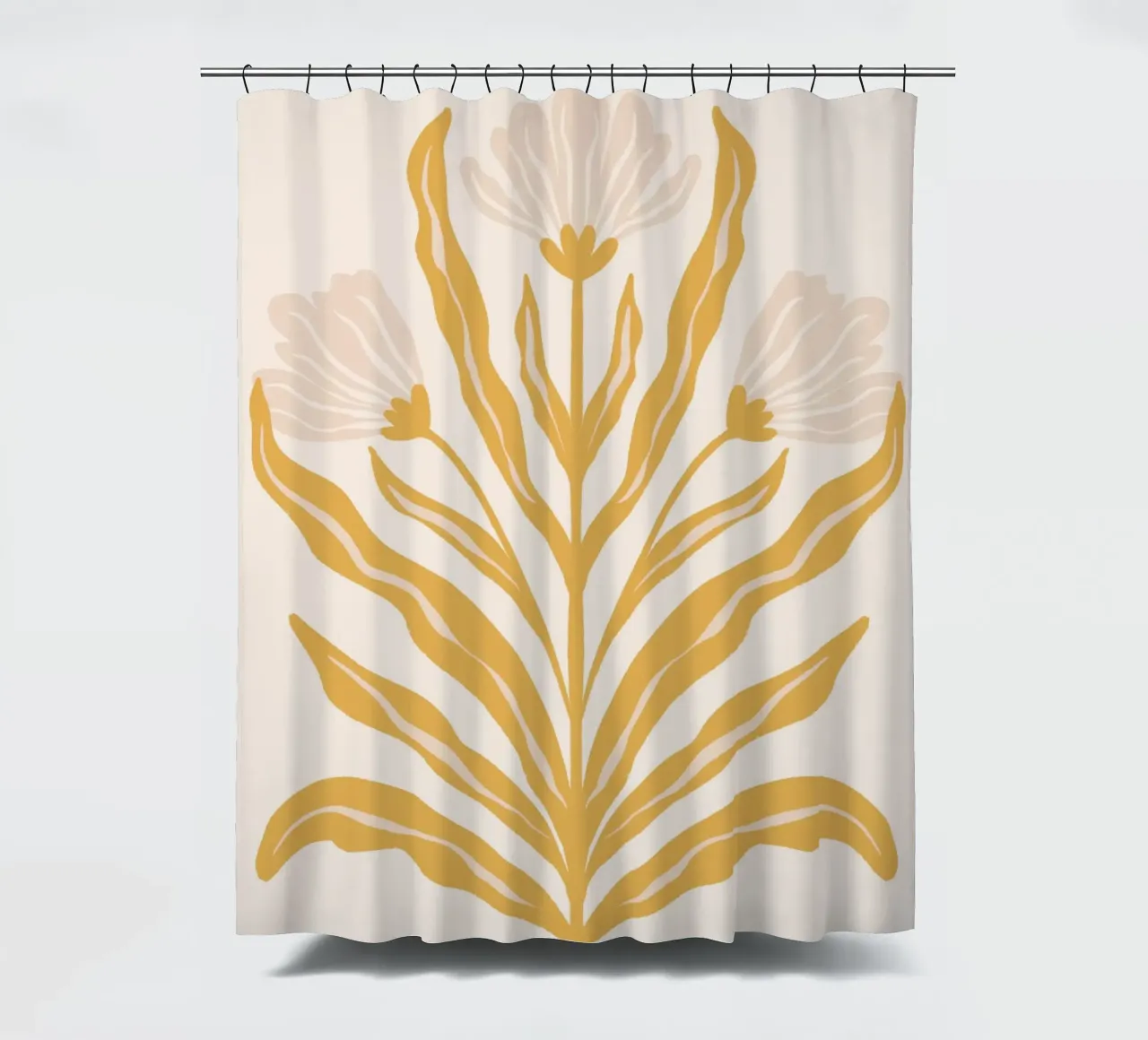 Symmetrical pastel flowers shower curtain by Wackapacka