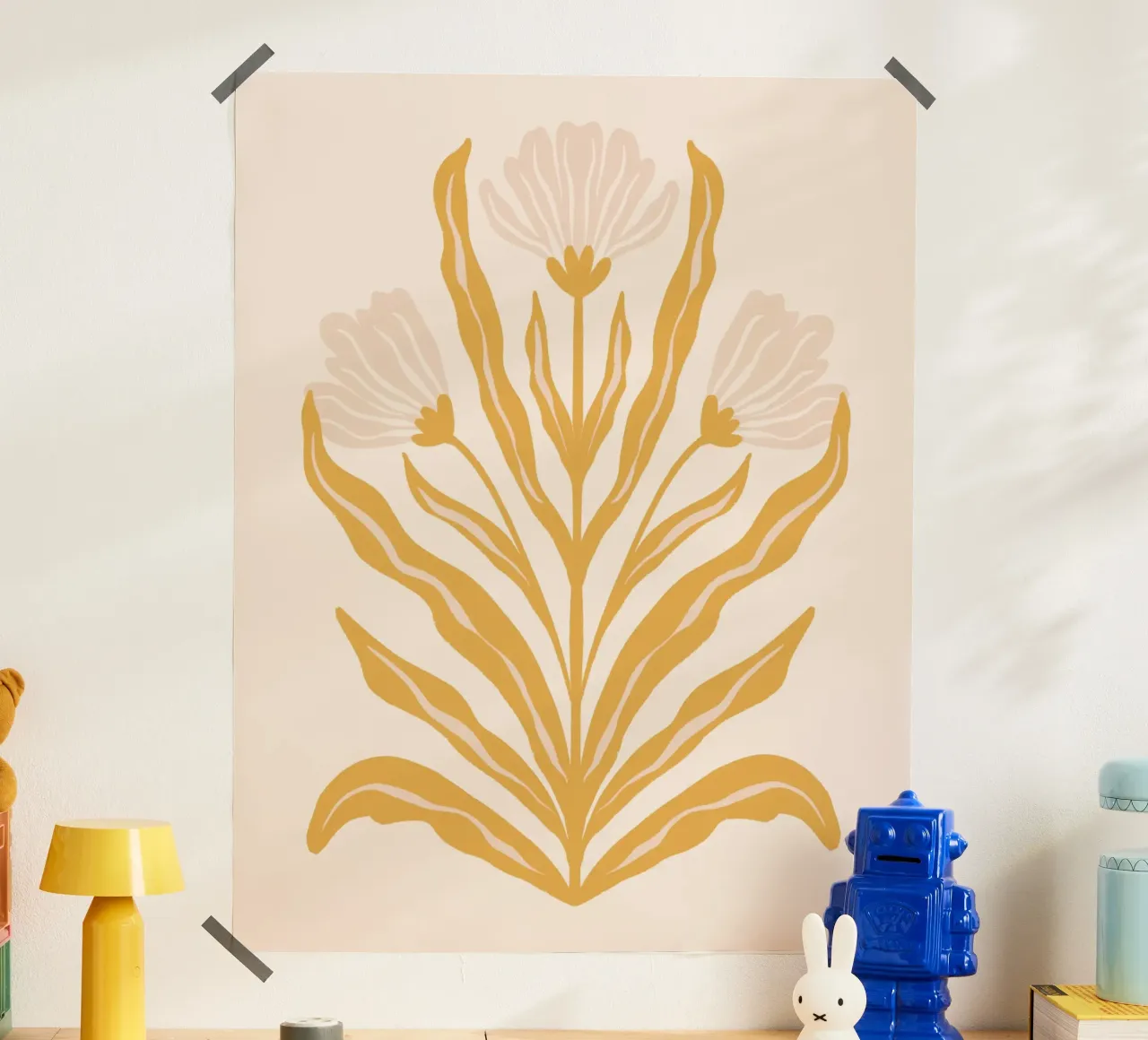 Fiori pastello simmetrici carta hahnemühle da Wackapacka