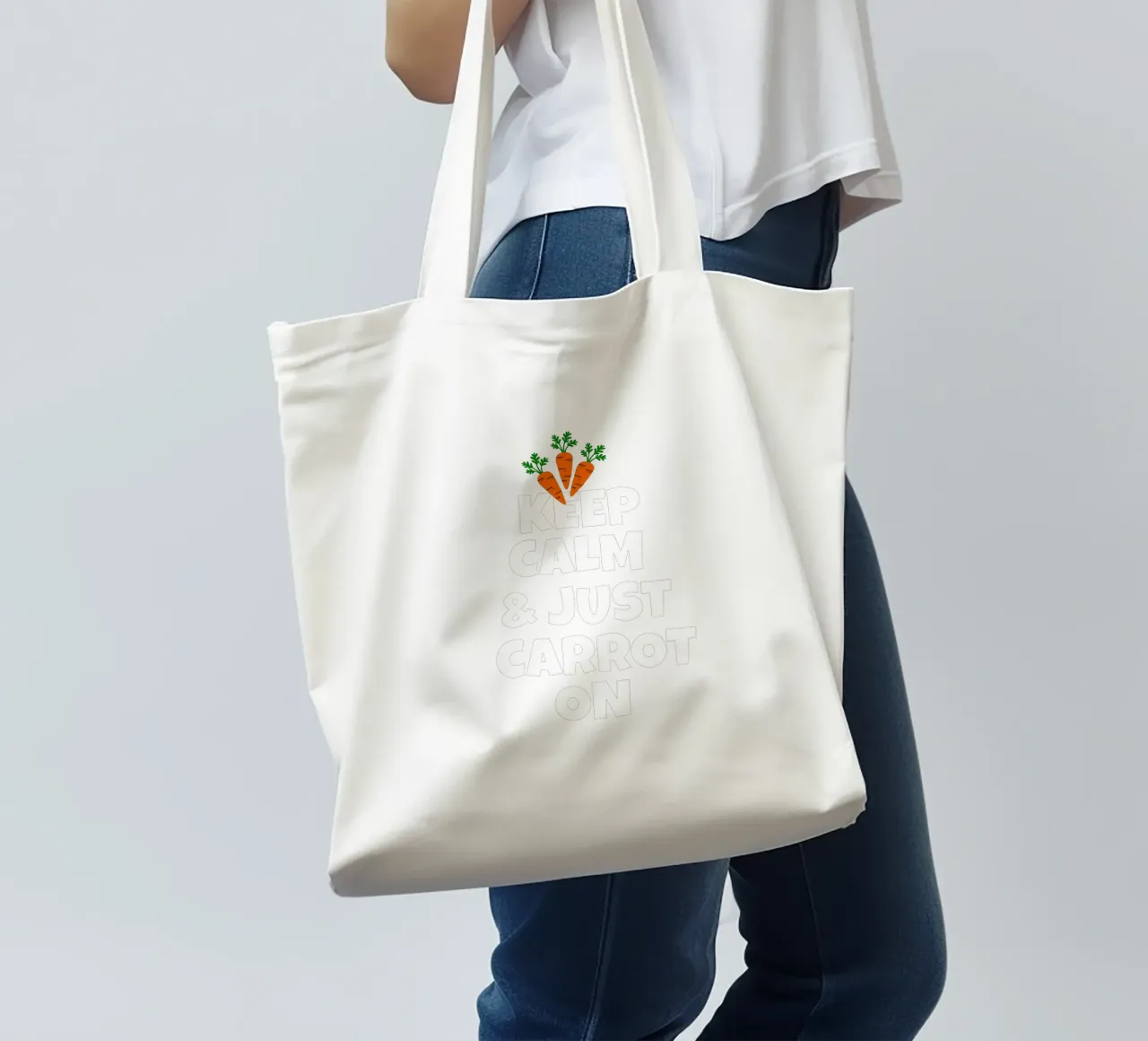 Just keep calm and carrot on borsa in juta da baobabprintstore