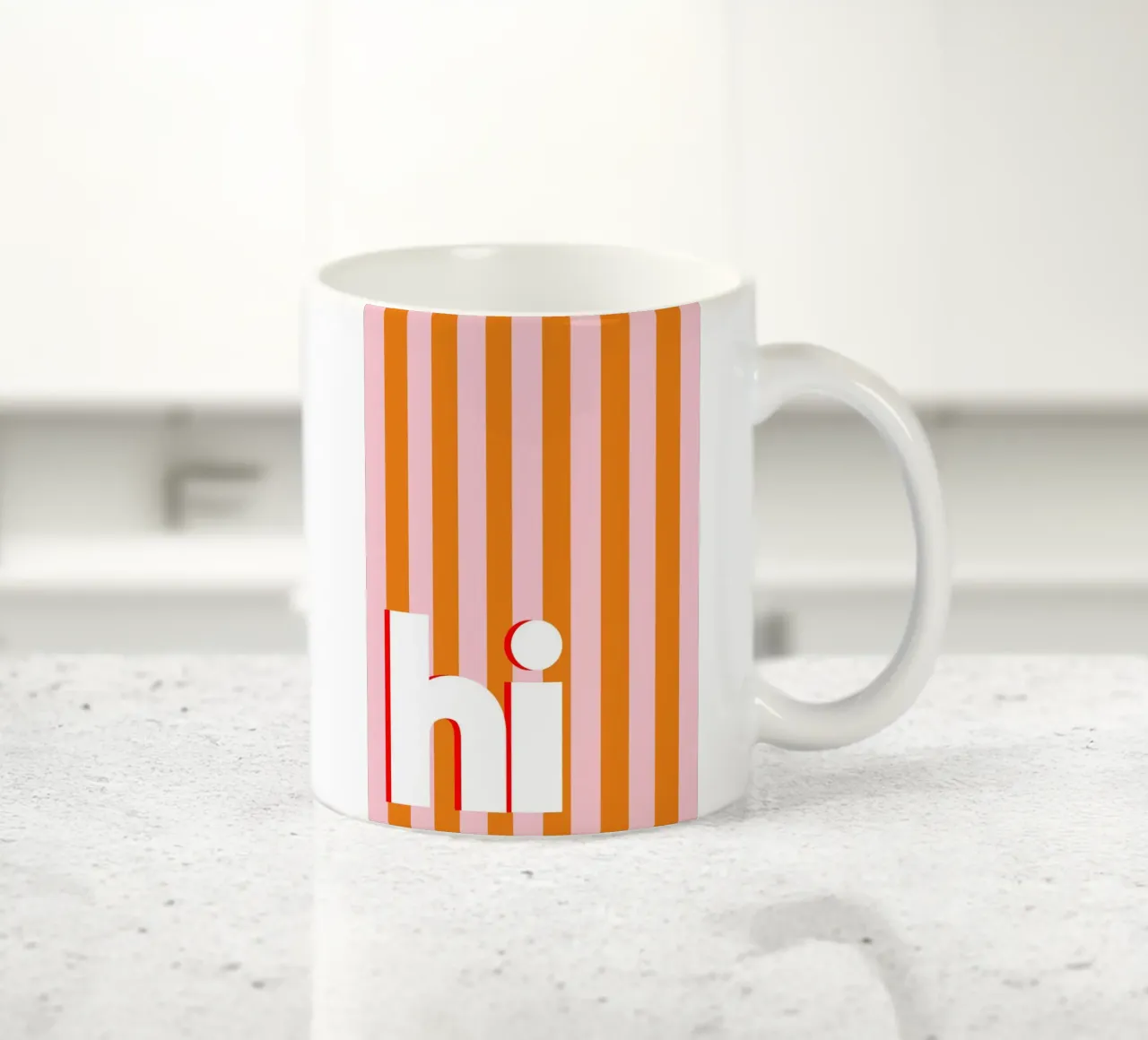 Hi - Streifen in orange tazza in ceramica da BAINAI QUOTES
