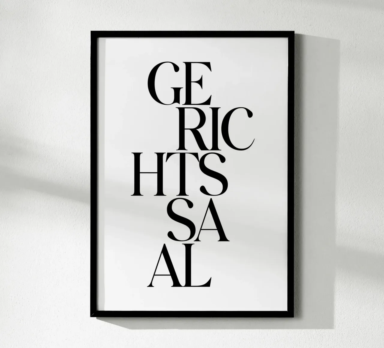 Gerichtssaal Essecke poster con telaio in alluminio da BAINAI QUOTES