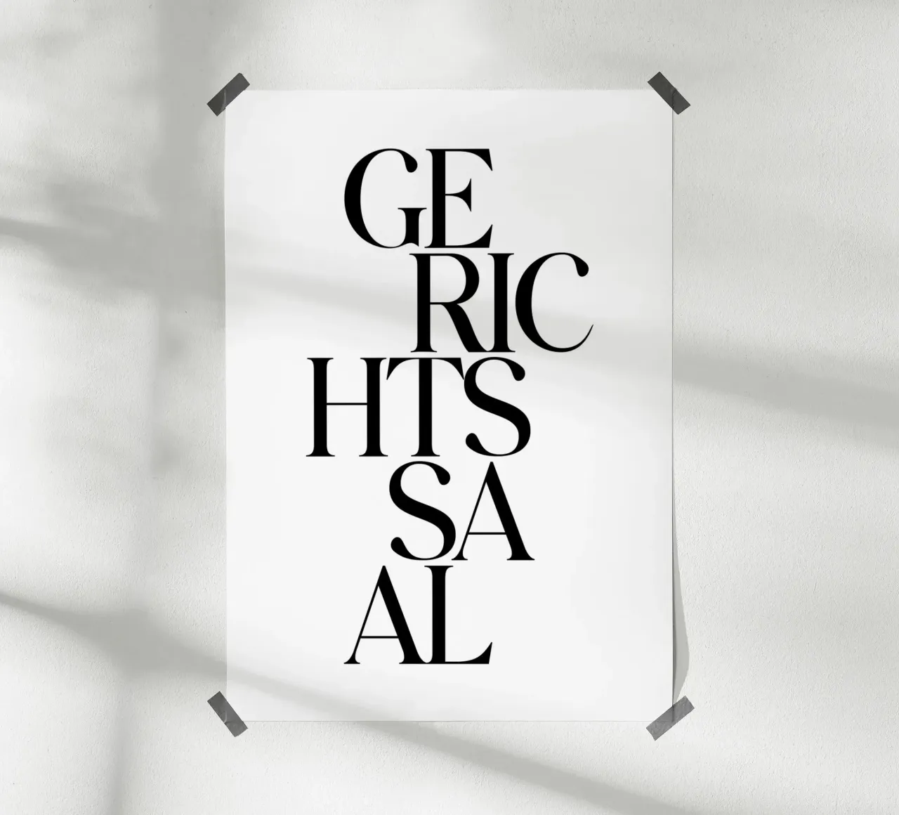 Gerichtssaal Essecke poster con telaio in alluminio da BAINAI QUOTES