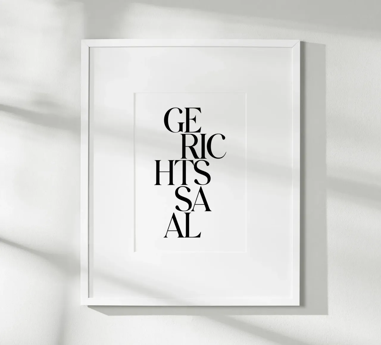 Gerichtssaal Essecke poster con telaio in alluminio da BAINAI QUOTES