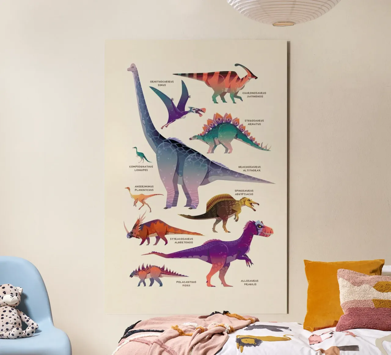 Dinosaur Names alluminio dibond da Little Flourishes