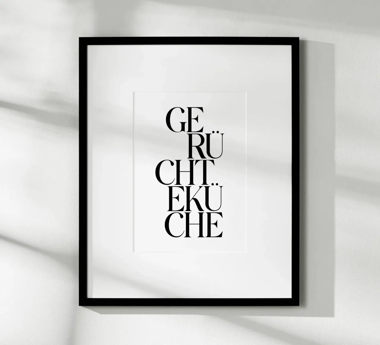 Gerüchteküche poster con telaio in legno da BAINAI QUOTES