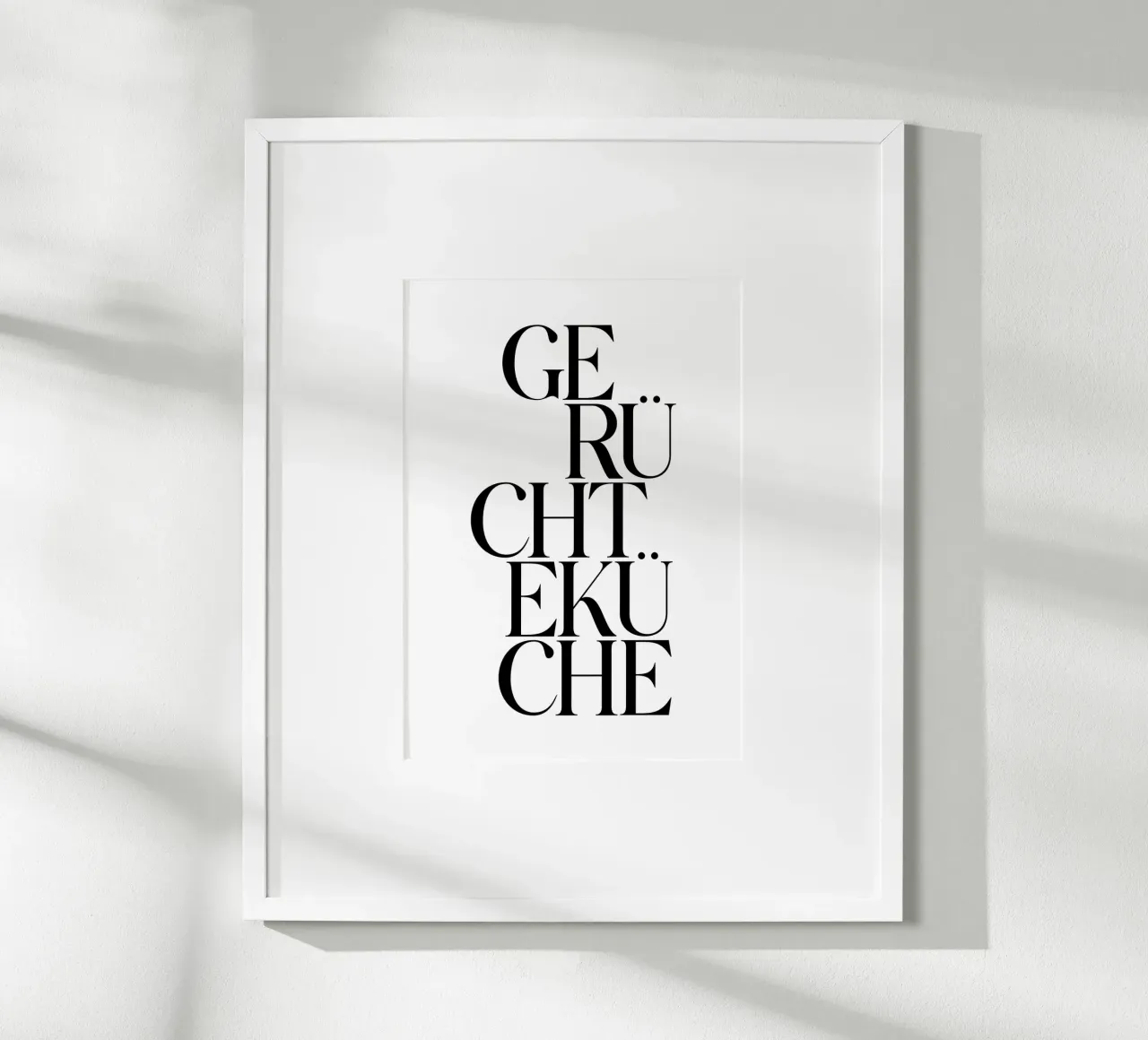 Gerüchteküche poster con telaio in legno da BAINAI QUOTES