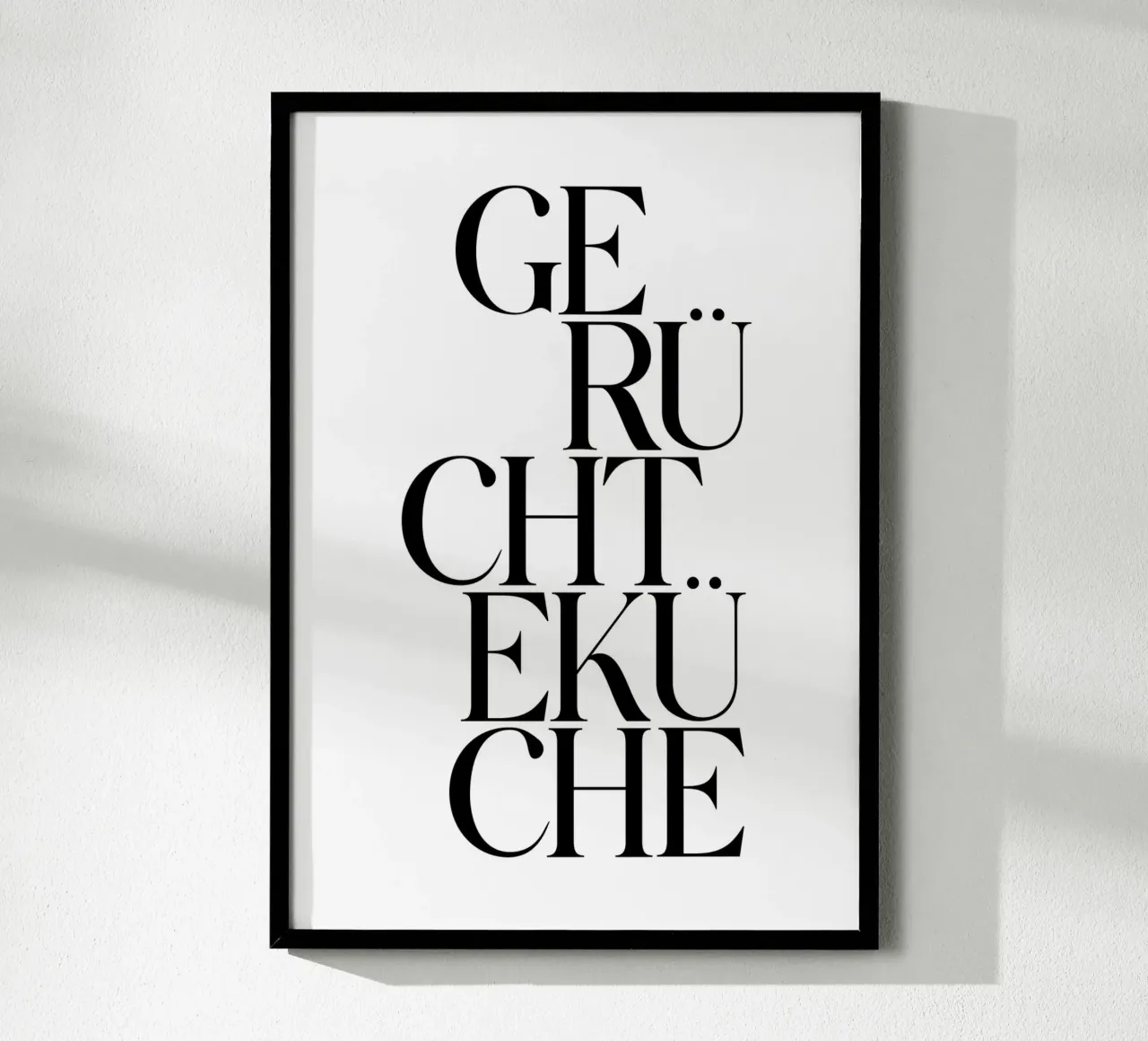 Gerüchteküche poster con telaio in legno da BAINAI QUOTES