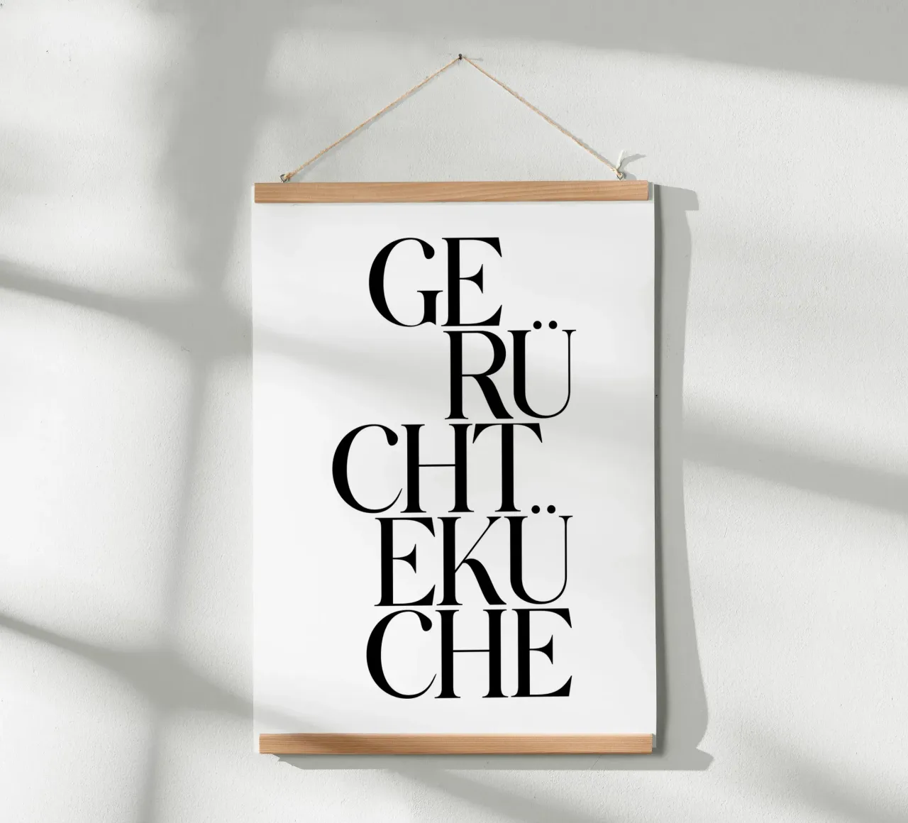 Gerüchteküche poster con telaio in legno da BAINAI QUOTES