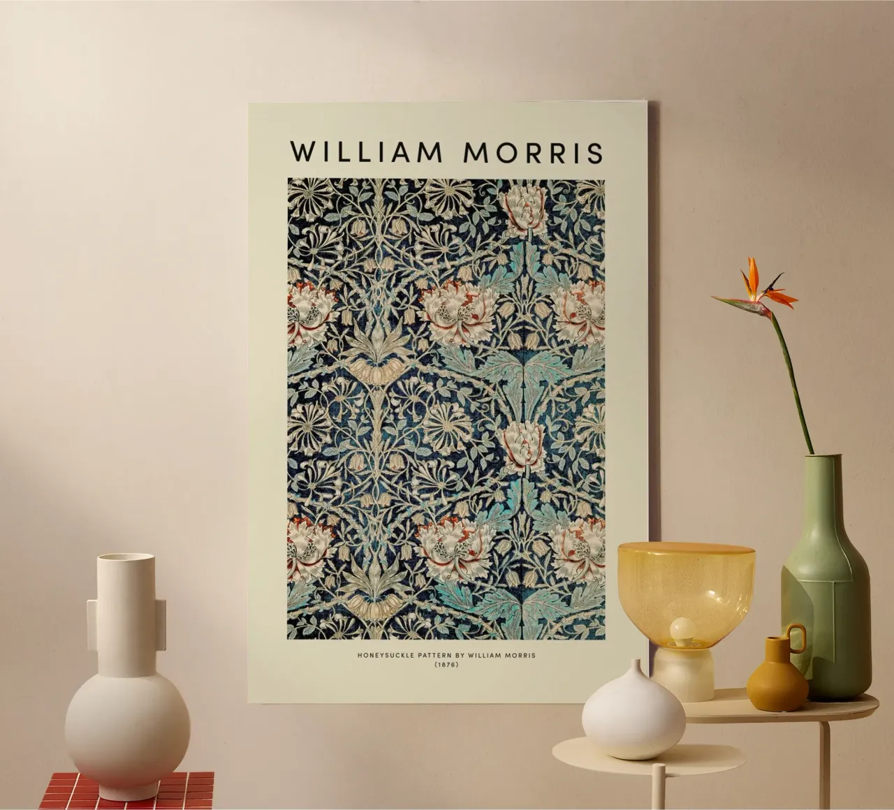 William Morris - Honeysuckle tela con Cornice a cassetta da Vintage by JUNIQE