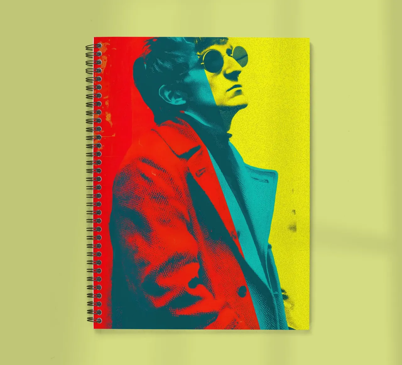 John Lennon Portrait | Decorative Raster Graphic Pop Art spiral notebook by Autofocus