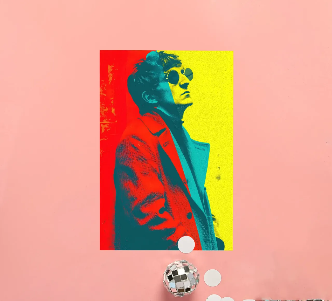 John Lennon Portrait | Decorative Raster Graphic Pop Art sticker by Autofocus