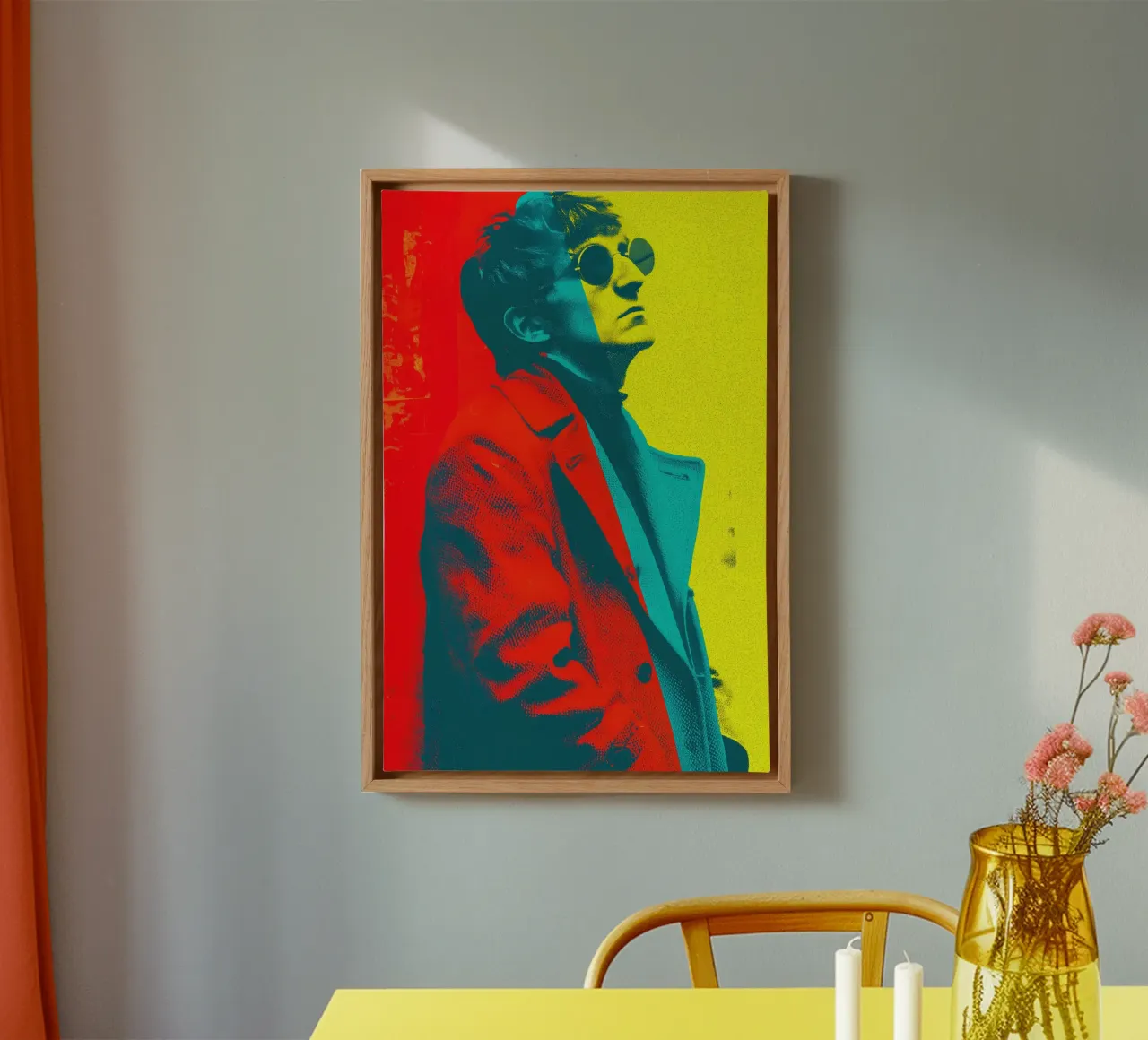John Lennon Portrait | Decorative Raster Graphic Pop Art canvas with Floater frame by Autofocus