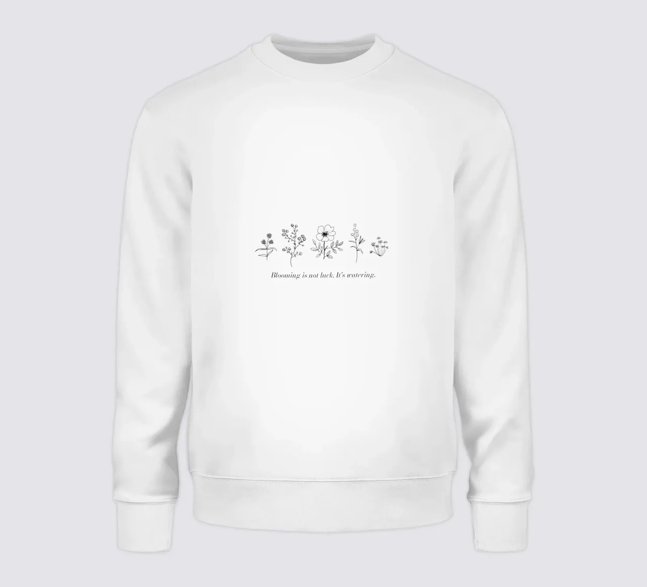 5 line art wildflowers with inspiring quote felpa da anisillustration