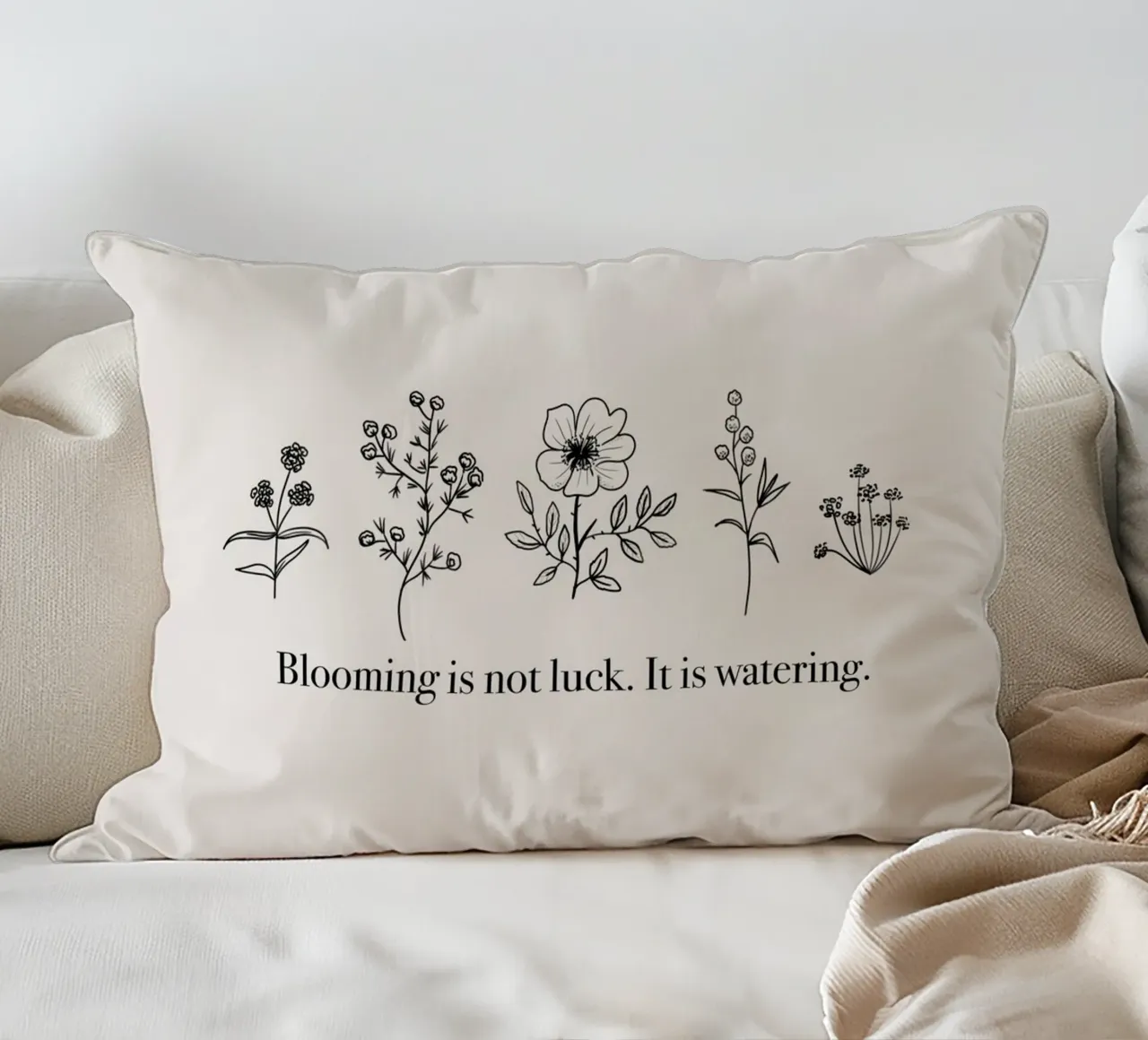 Blooming is not Luck cuscino da anisillustration
