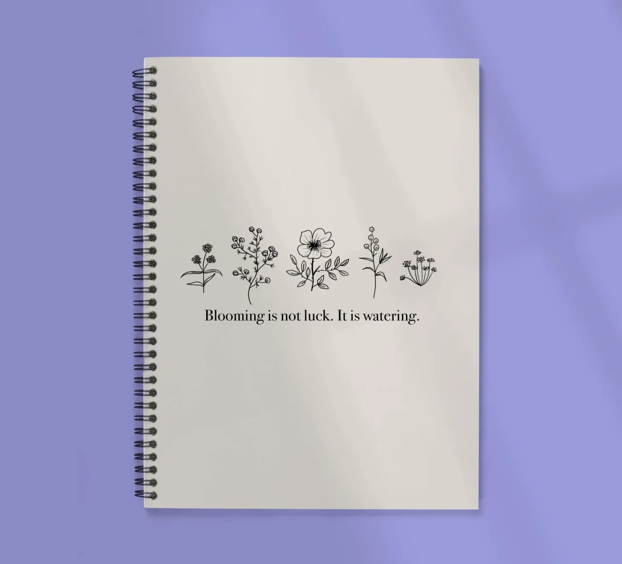 Blooming is not Luck spiral notebook by anisillustration