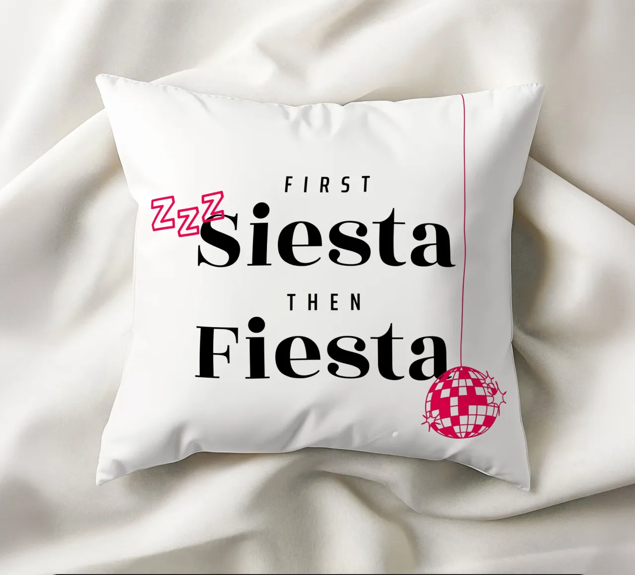 First Siesta then Fiesta – 30+ Edition cuscino da Bureau Purpur