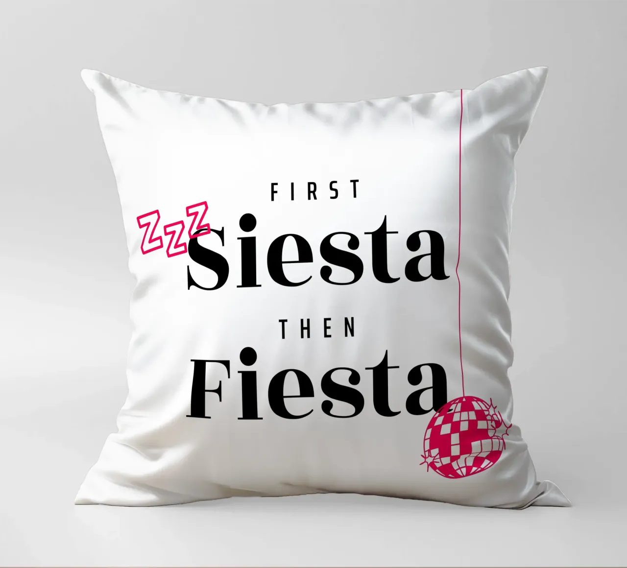 First Siesta then Fiesta – 30+ Edition cuscino da Bureau Purpur