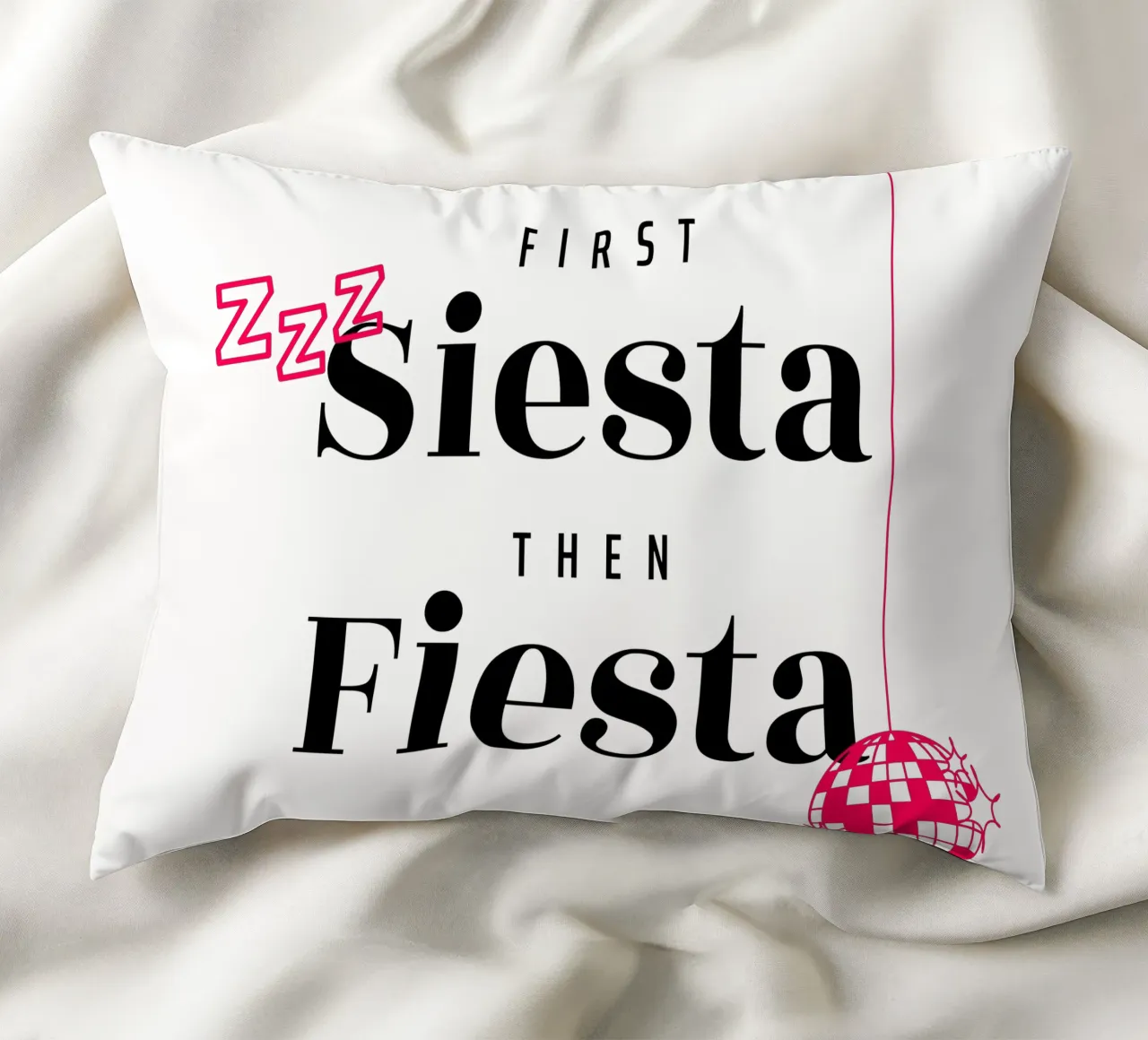 First Siesta then Fiesta – 30+ Edition cuscino da Bureau Purpur