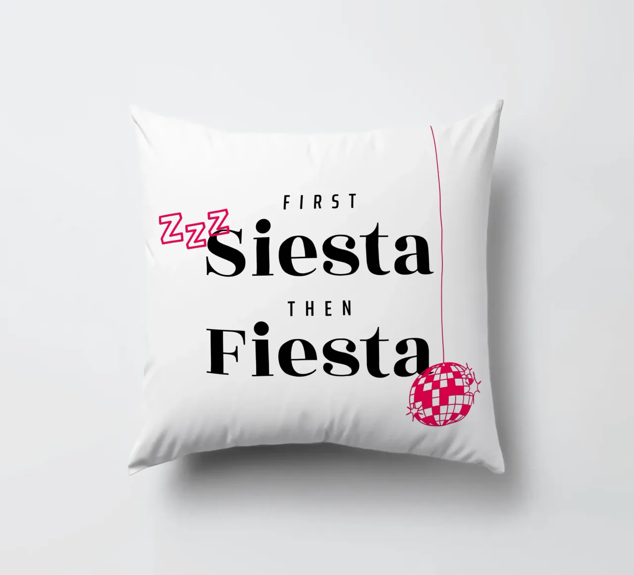 First Siesta then Fiesta – 30+ Edition cuscino da Bureau Purpur