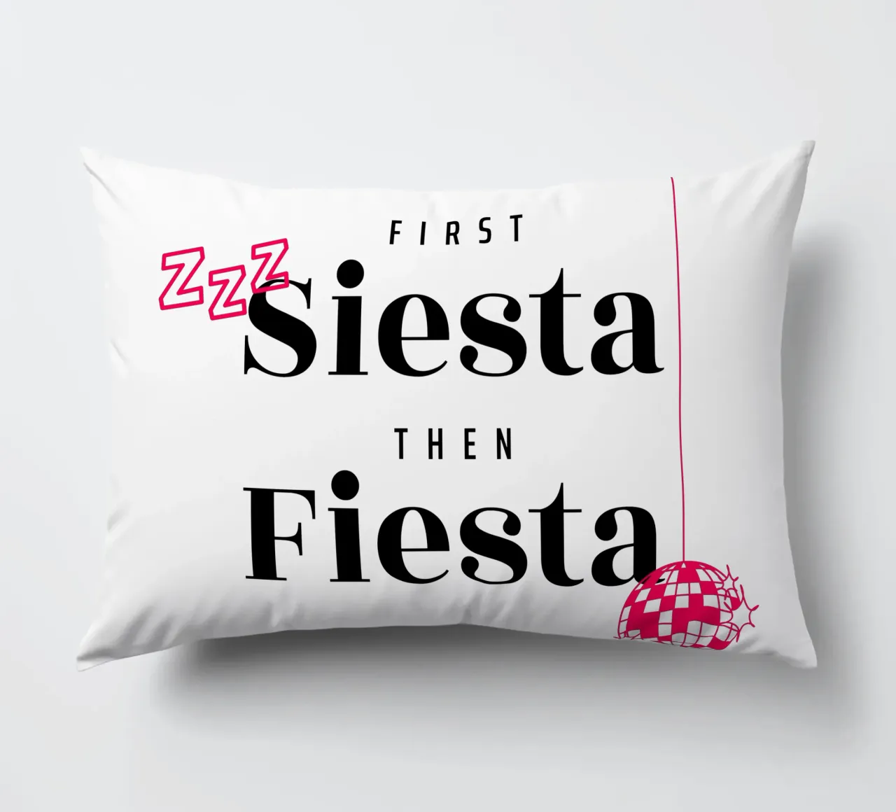 First Siesta then Fiesta – 30+ Edition cuscino da Bureau Purpur