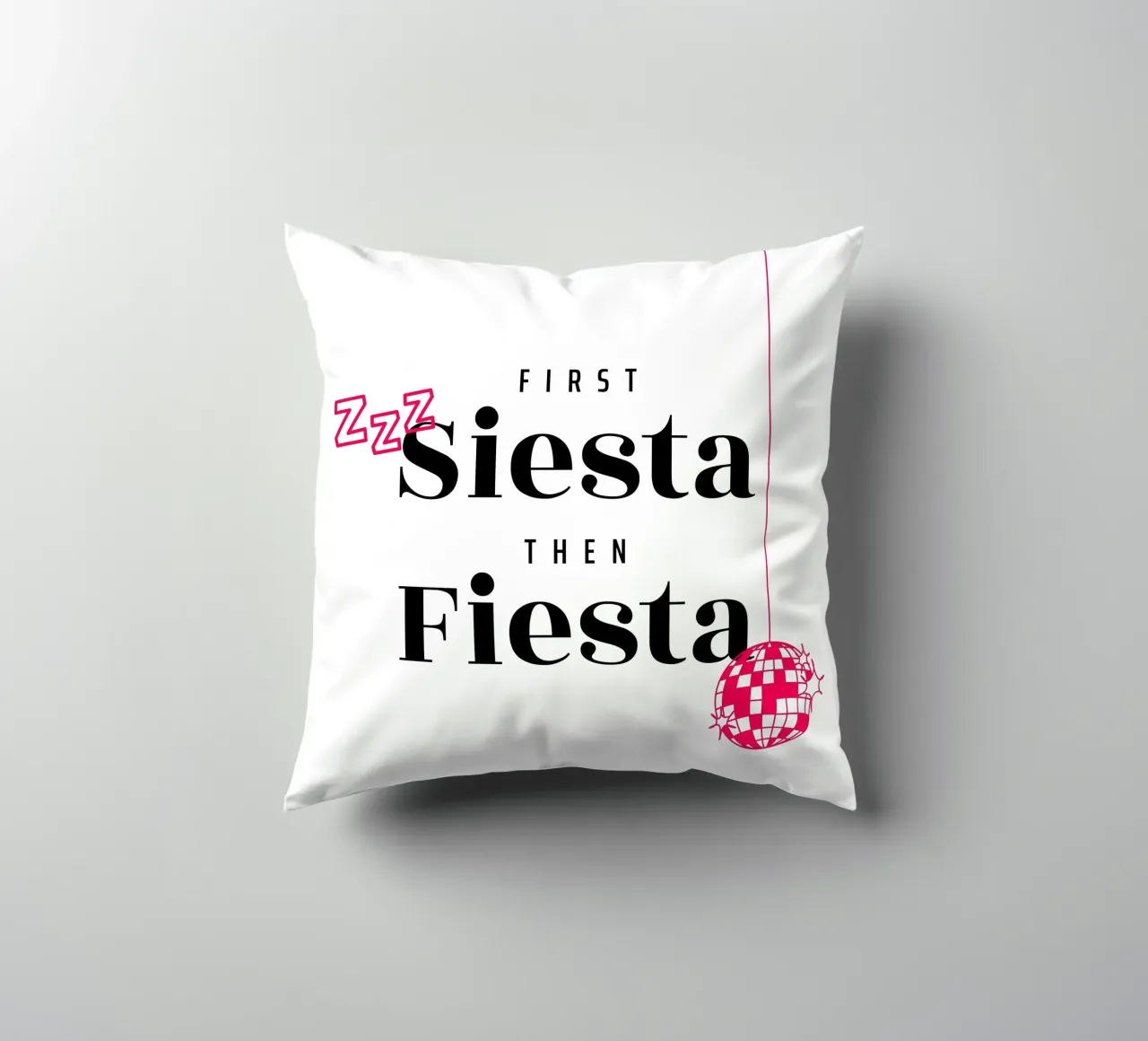 First Siesta then Fiesta – 30+ Edition cuscino da Bureau Purpur