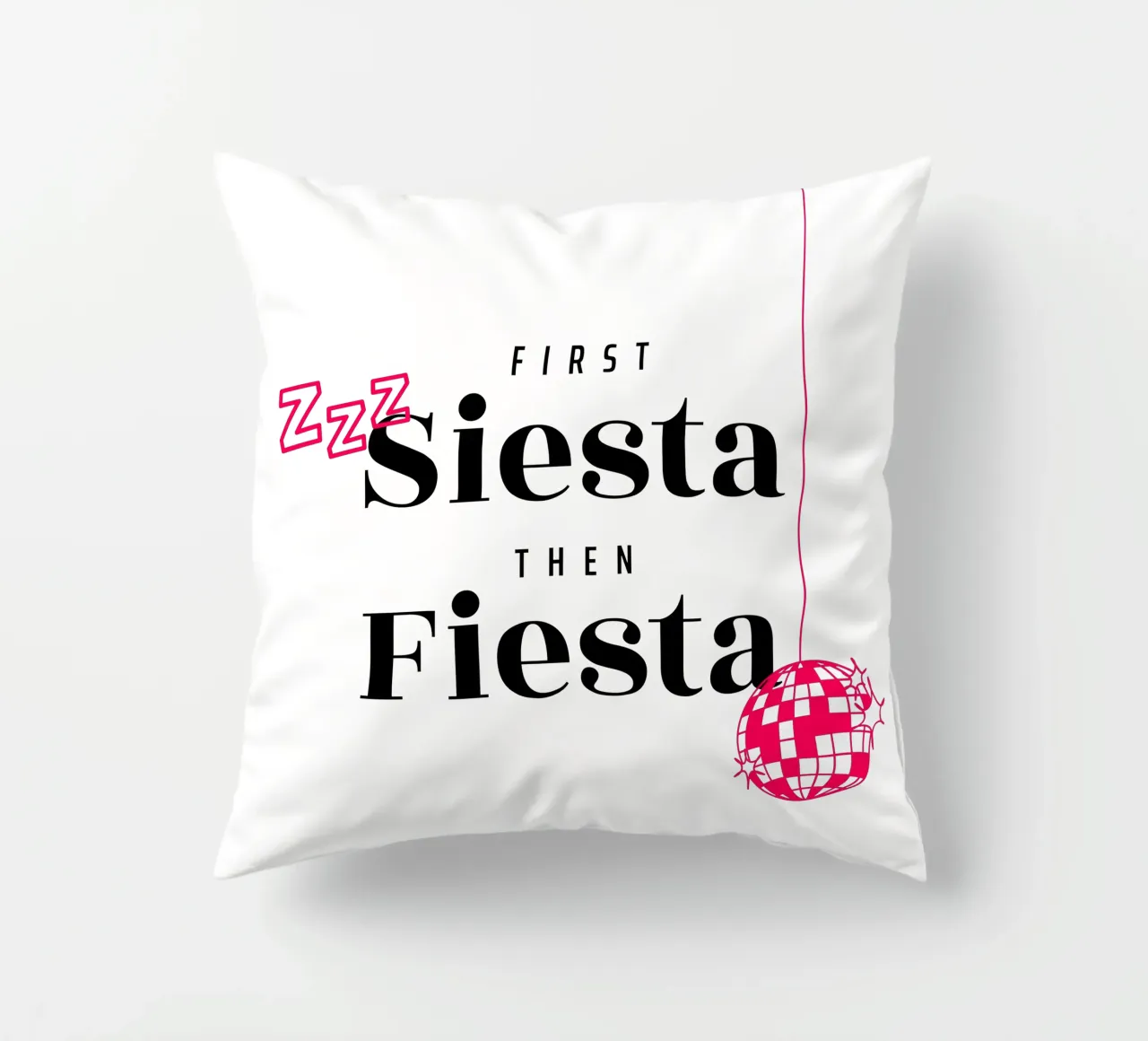 First Siesta then Fiesta – 30+ Edition cuscino da Bureau Purpur