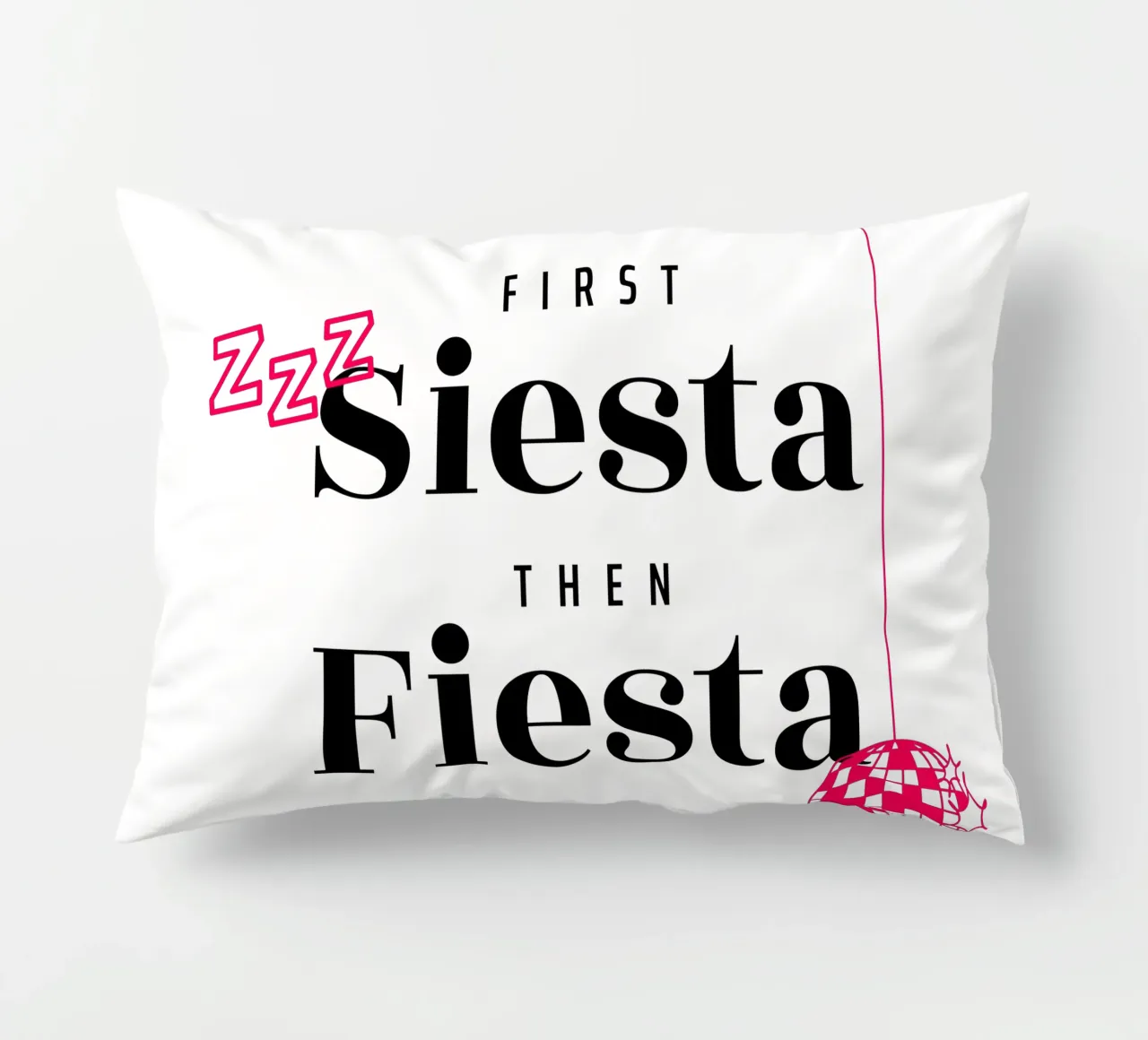 First Siesta then Fiesta – 30+ Edition cuscino da Bureau Purpur