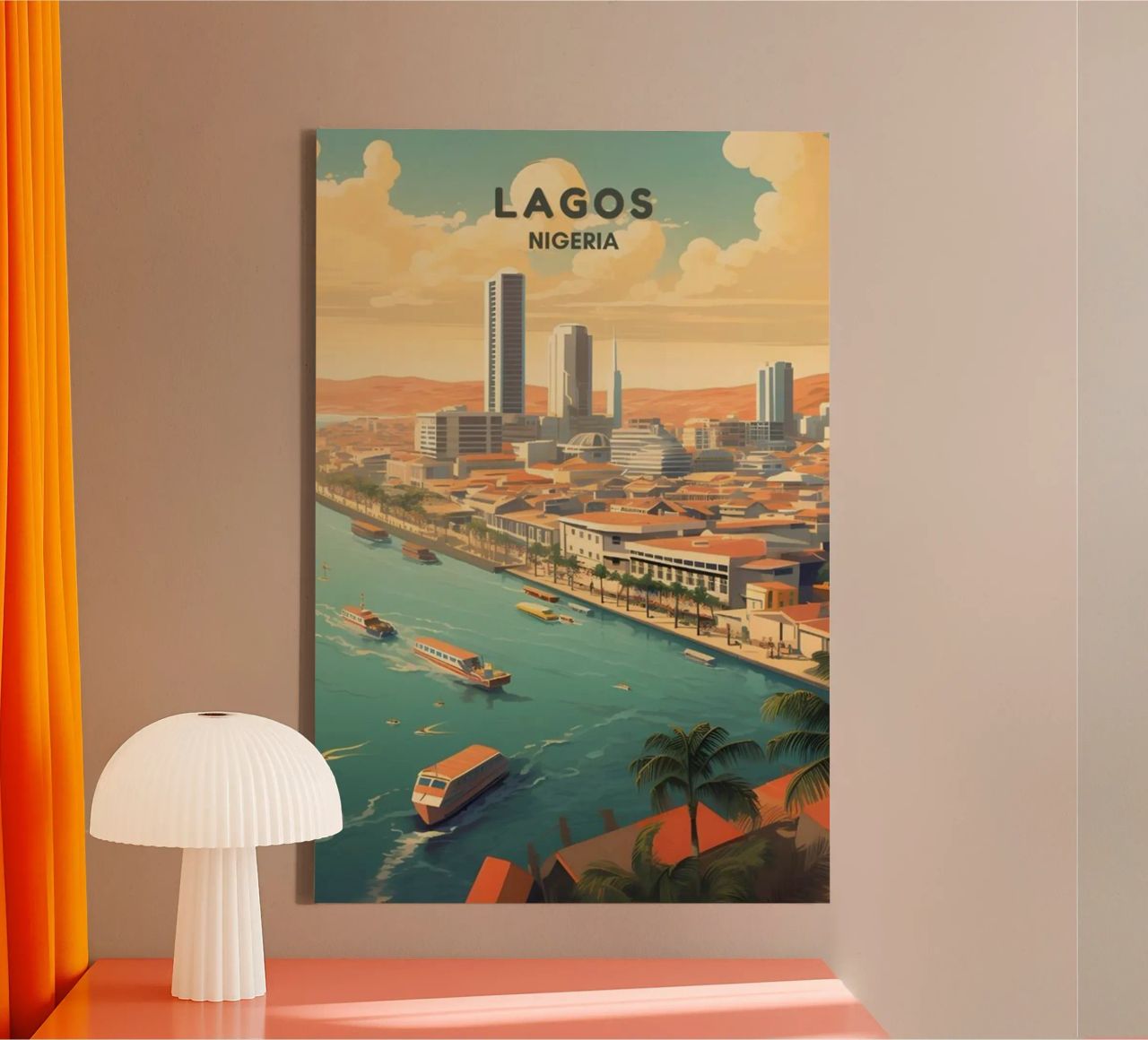 Kommen Sie und besuchen Sie Travel Lagos Leinwand von youngs print