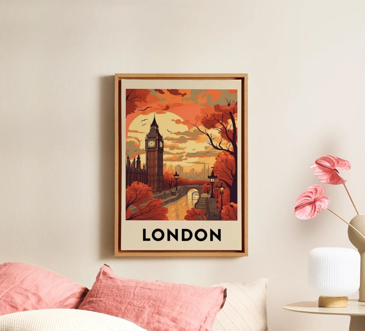 Komm und besuch travel London Leinwand von youngs print