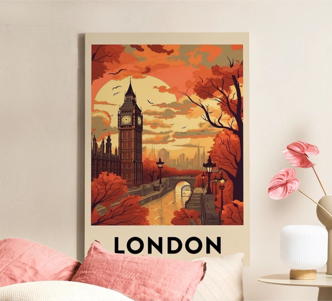 Komm und besuch travel London Leinwand von youngs print
