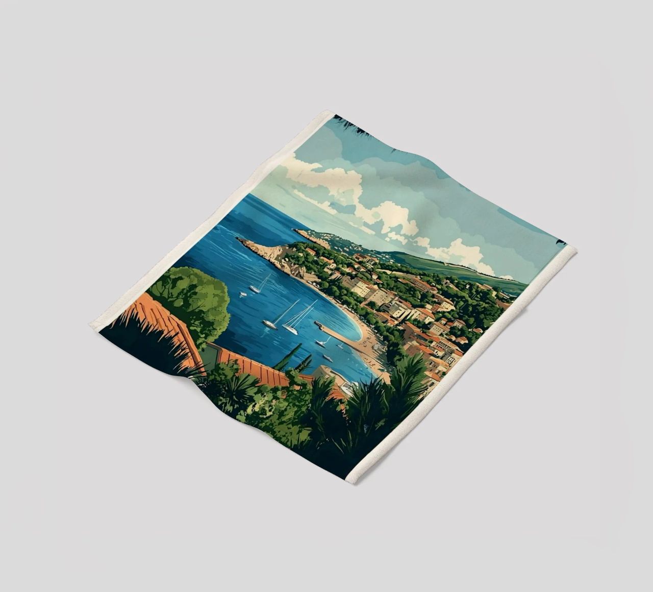Come on visit travel Cote d'Azur Fleecedecke von youngs print