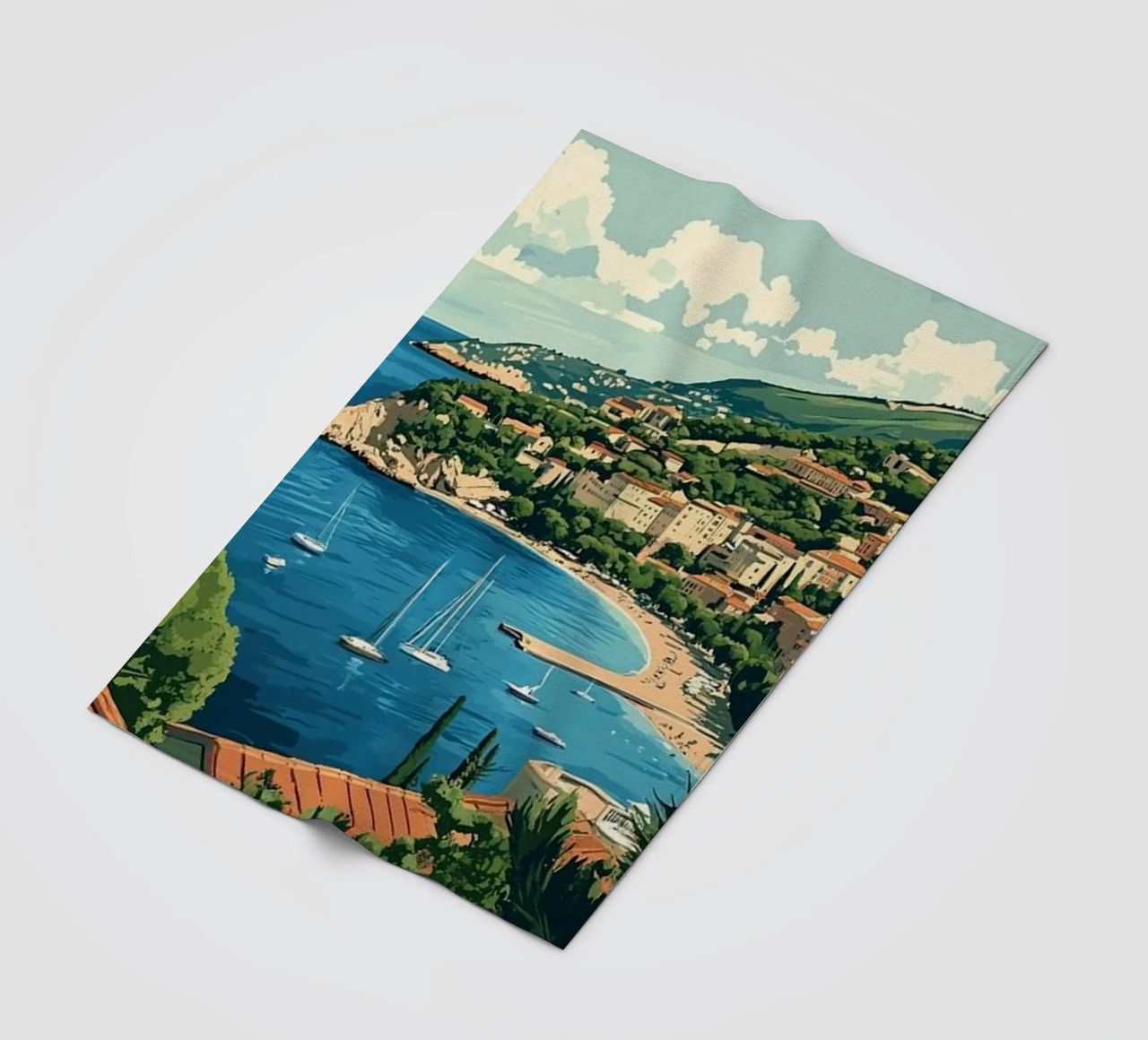 Come on visit travel Cote d'Azur Fleecedecke von youngs print