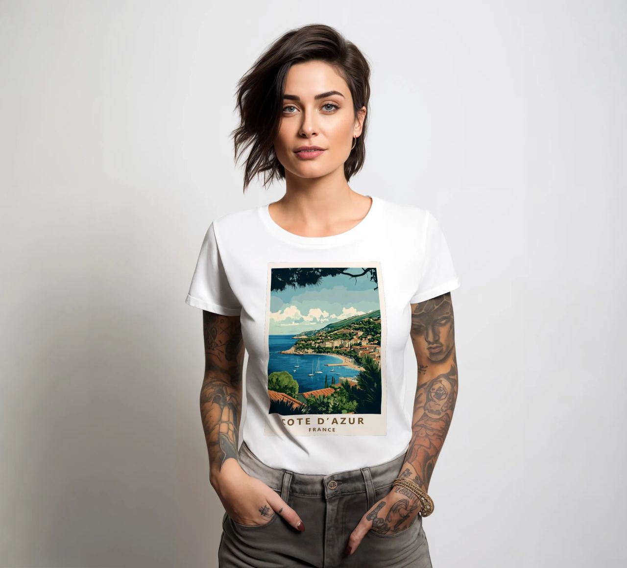Come on visit travel Cote d'Azur Frauen T-Shirt von youngs print