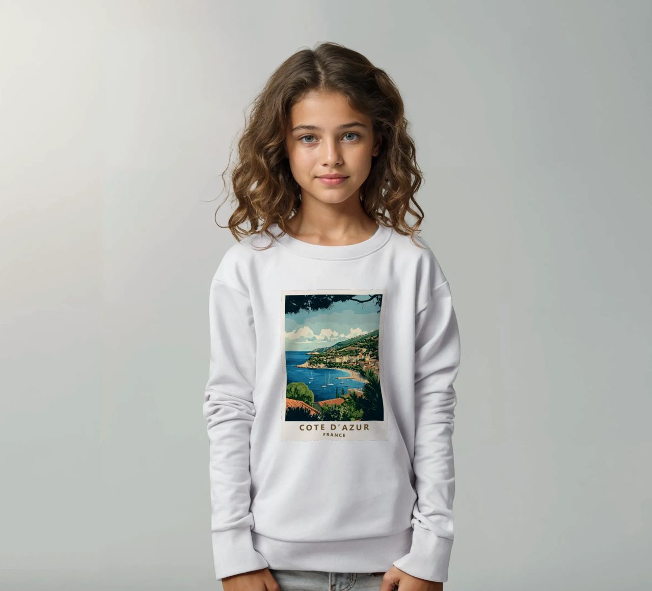 Come on visit travel Cote d'Azur Kinder Sweatshirt von youngs print