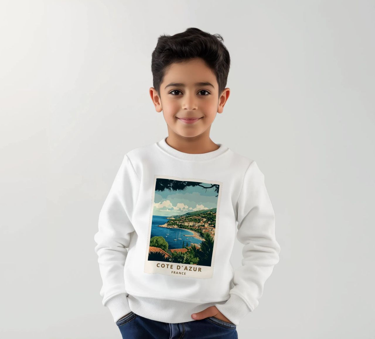 Come on visit travel Cote d'Azur Kinder Sweatshirt von youngs print