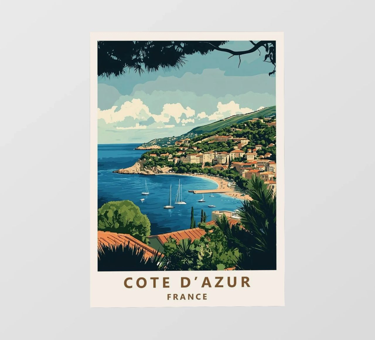 Come on visit travel Cote d'Azur Backlit Folie von youngs print