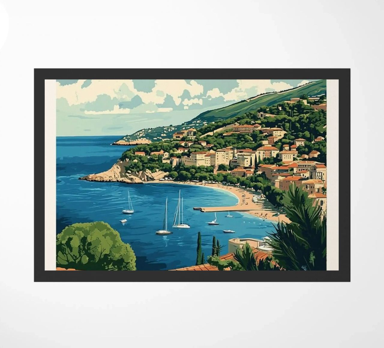 Come on visit travel Cote d'Azur Fußmatte von youngs print