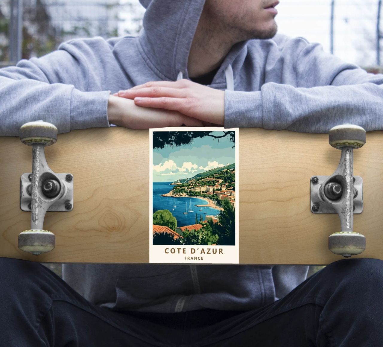 Come on visit travel Cote d'Azur Sticker von youngs print