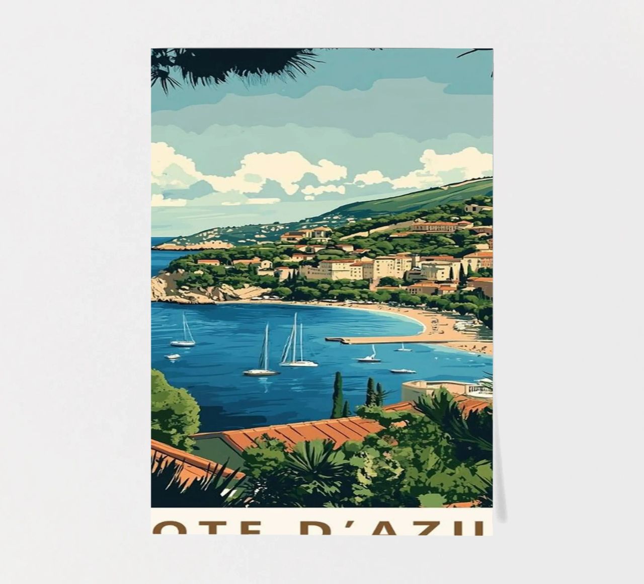Come on visit travel Cote d'Azur Stickerbogen von youngs print