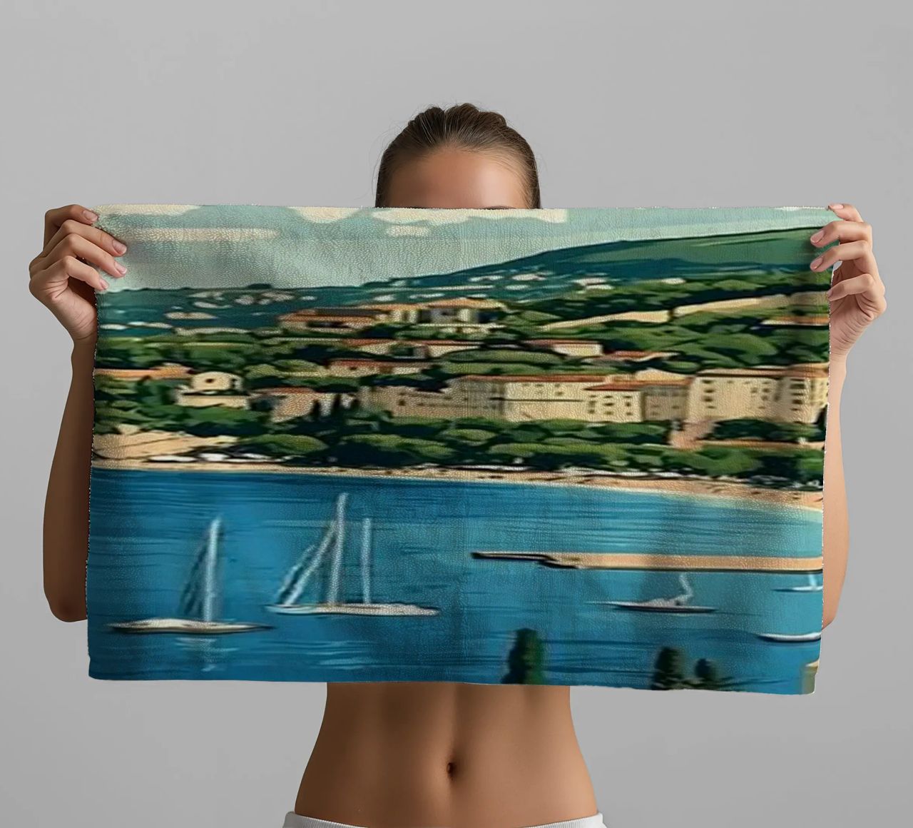 Come on visit travel Cote d'Azur Handtuch von youngs print