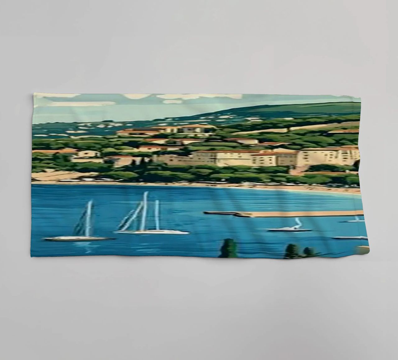 Come on visit travel Cote d'Azur Handtuch von youngs print