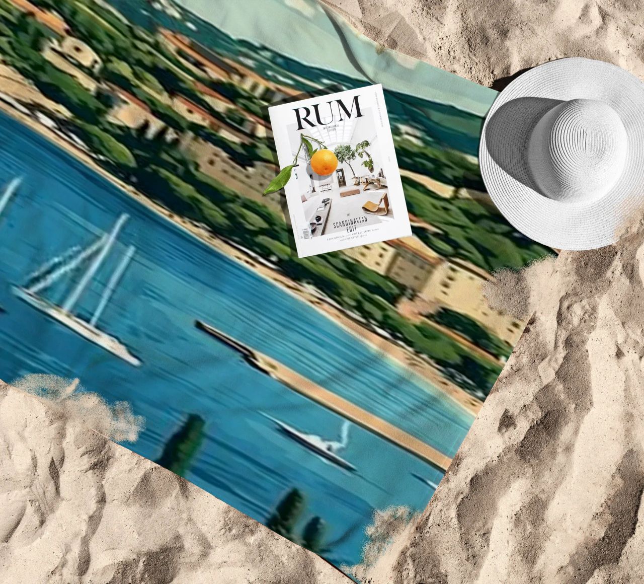 Come on visit travel Cote d'Azur Strandtuch von youngs print